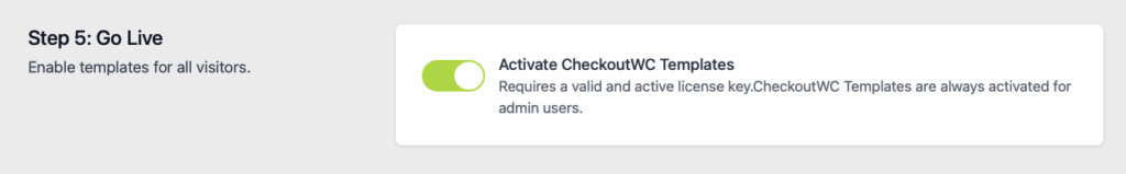 Activating the CheckoutWC templates