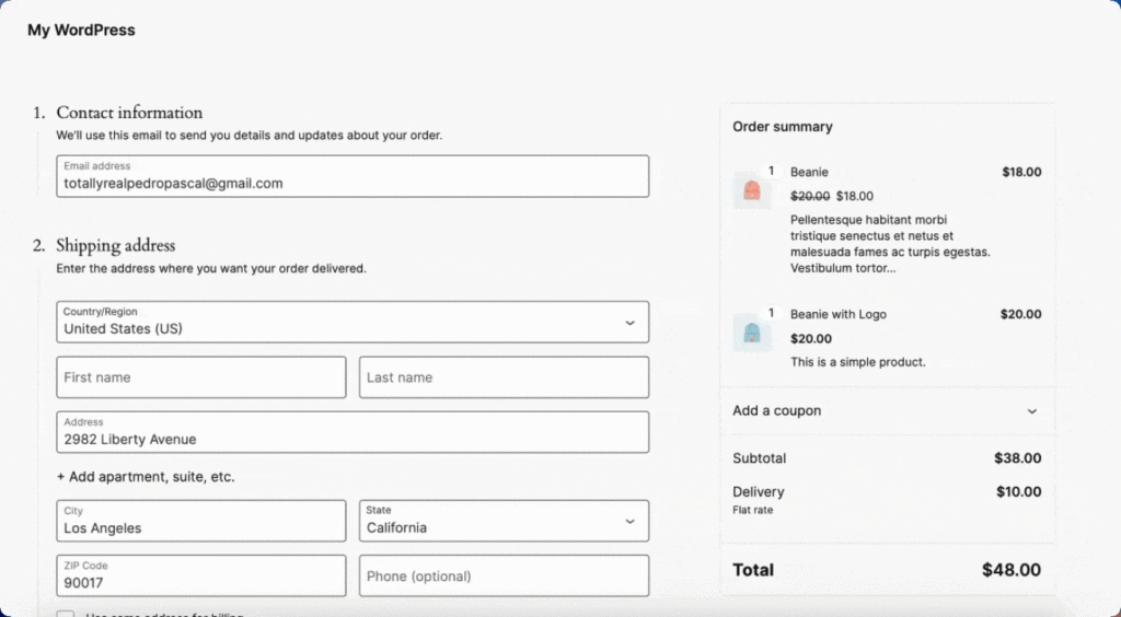 3 – Default WooCommerce checkout