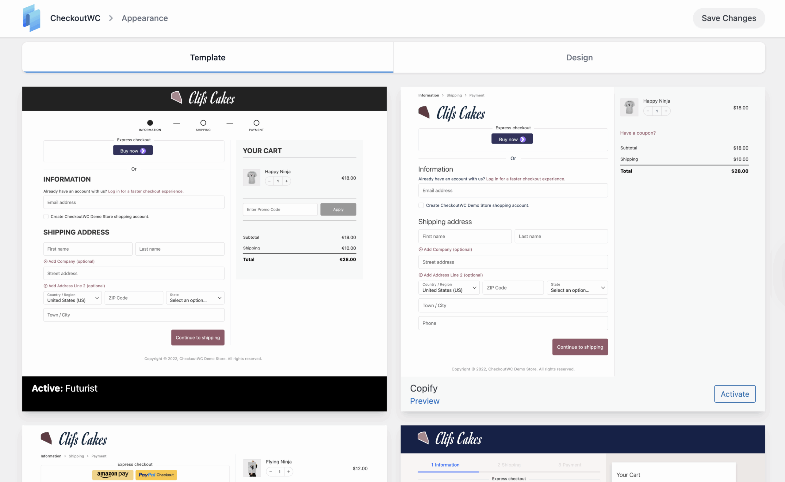 CheckoutWC templates page