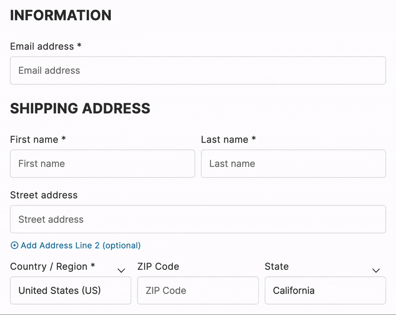 CheckoutWC static labels example