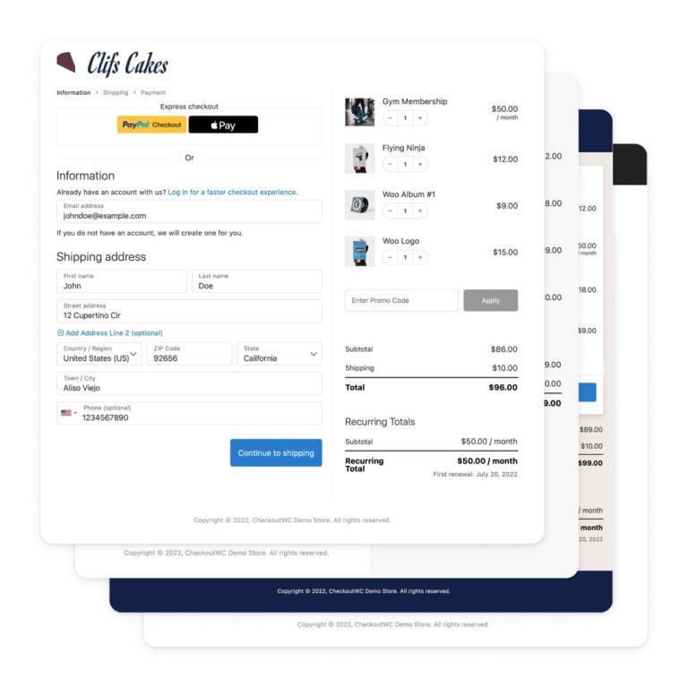 WooCommerce checkout layout options