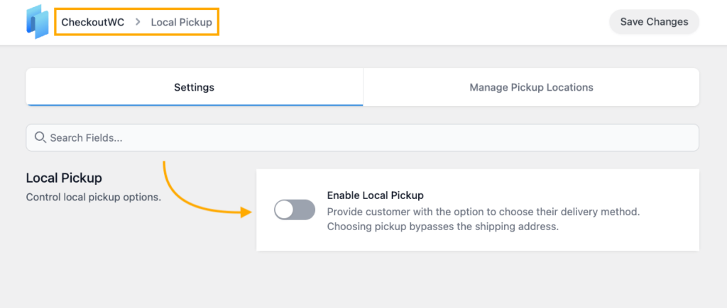 10 – Enable local pickup through CheckoutWC