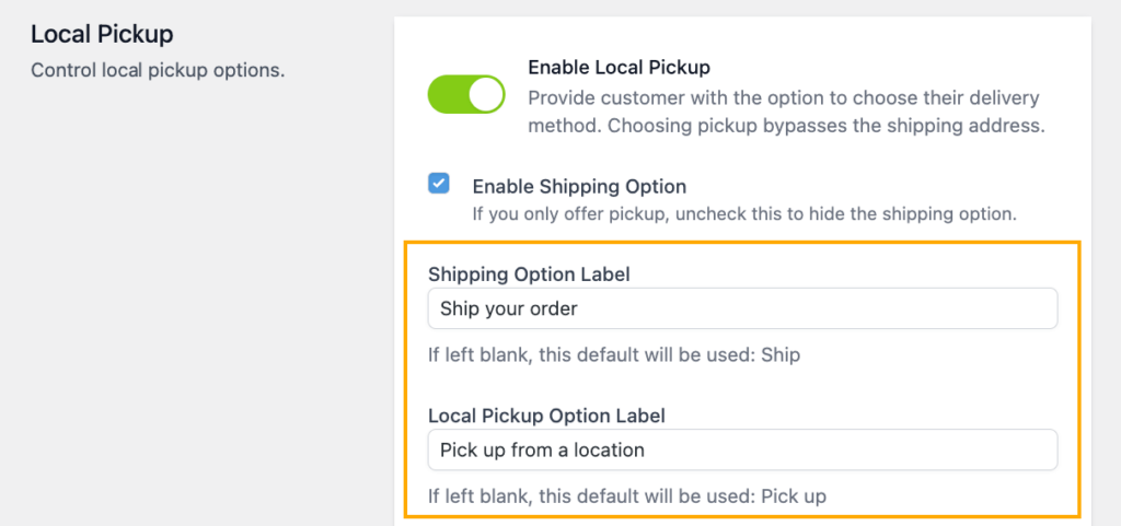 11 – Customize shipping and local pickup labels