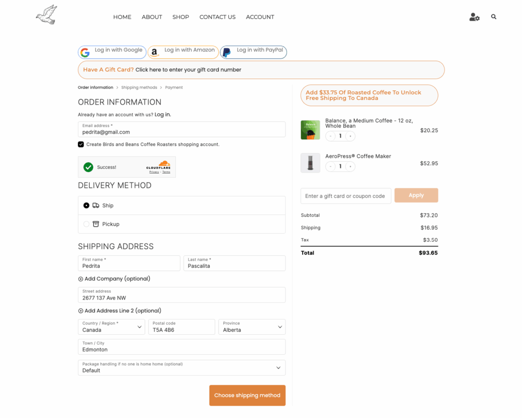 1 – Example of an optimized checkout process