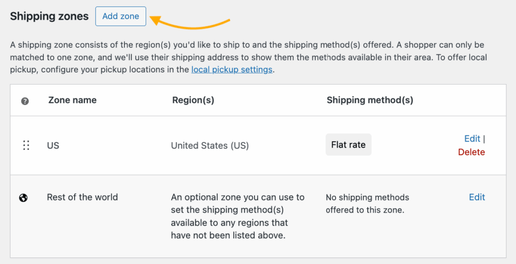 2 – Add new shipping zone