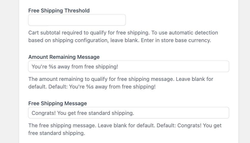 21 – Free shipping settings in CheckoutWC: Threshold and messages