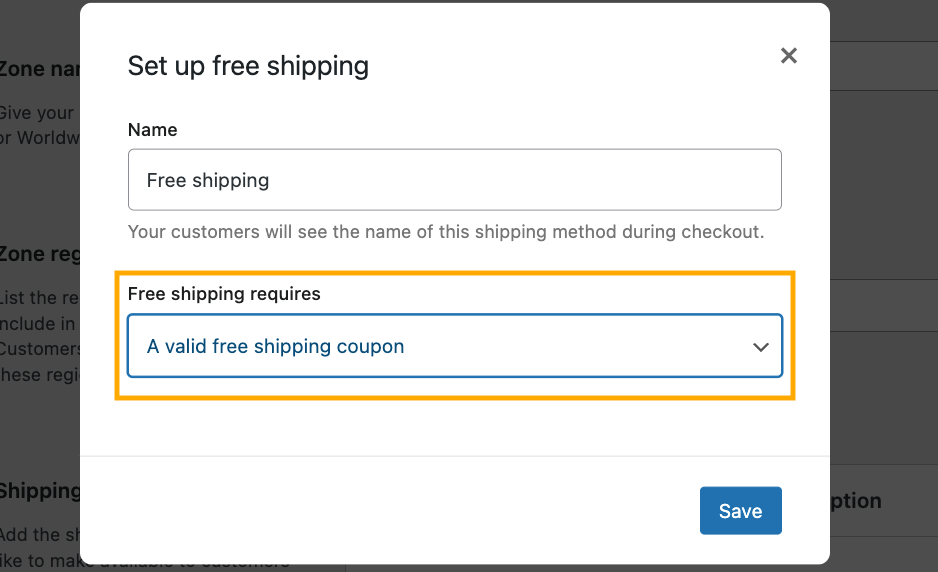 7 – Choosing a valid free shipping coupon as the preferred method