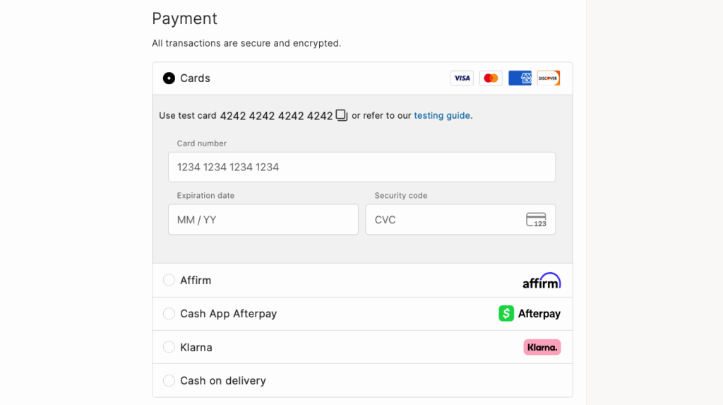 12 – Different payment methods