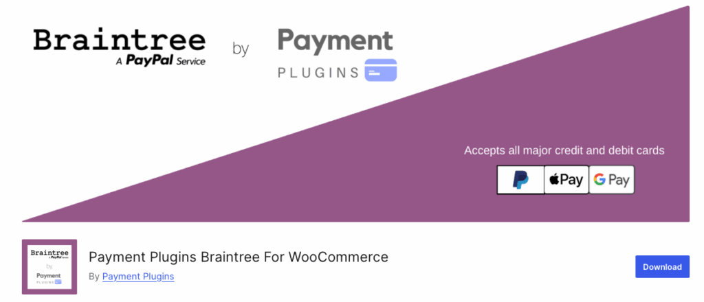 Braintree product page