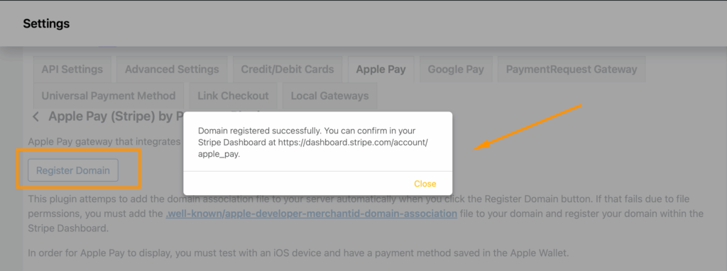 Registered domain confirmation