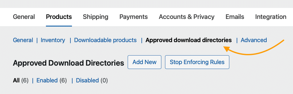 9 – Approved download directories for products