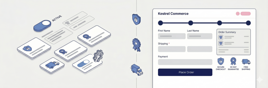 CheckoutWC trust badges displayed at WooCommerce checkout